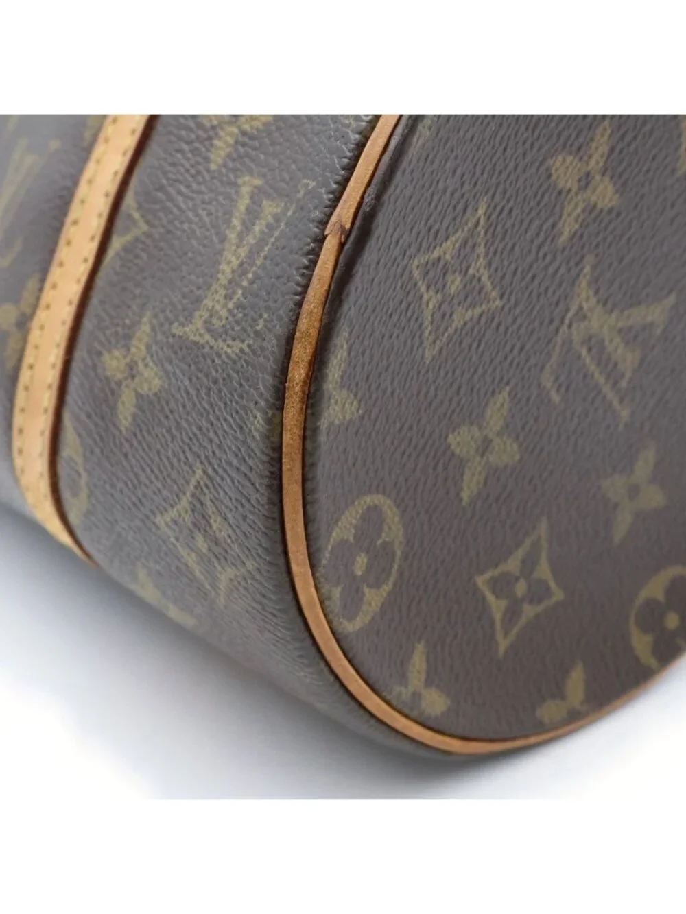 Louis Vuitton Monogram Handbag Brown Leather Gold